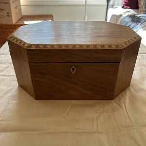 Wooden Jewelry Box with Geometric Design